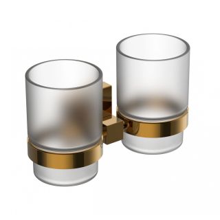 Два стакана для зубных щеток с держателем Wonzon & Woghand Polo WW-8928-DG тёмное золото